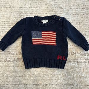 Ralph Lauren long sleeve American flag sweater